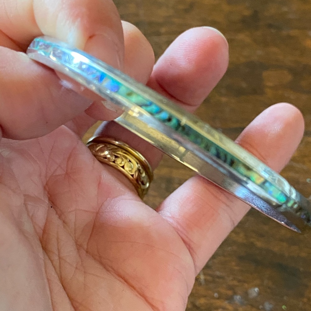 Abalone and silver bracelet
